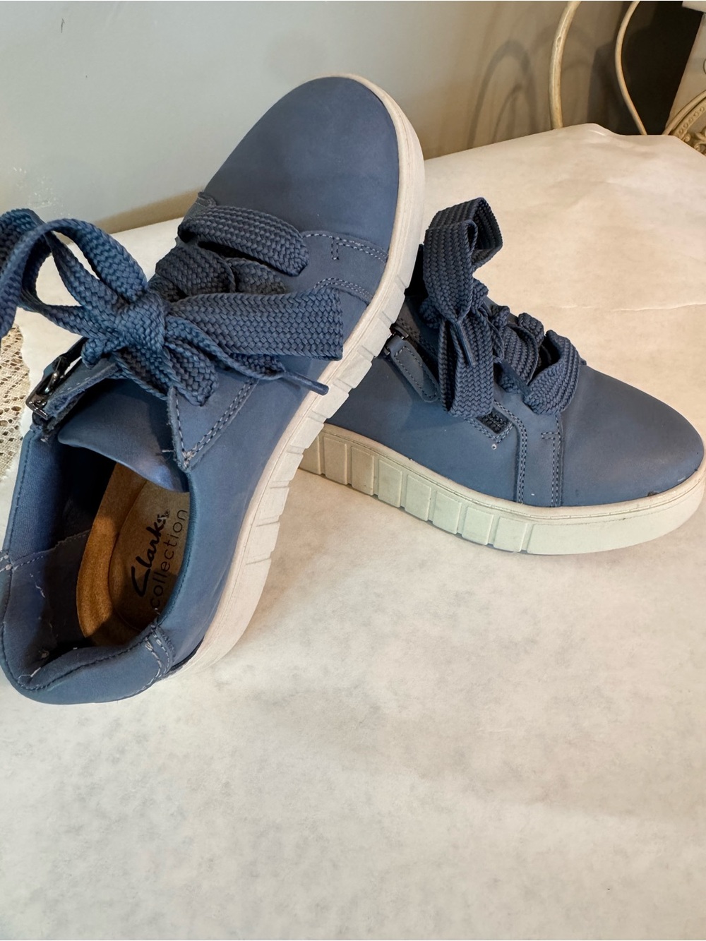 Clarks Collection Navy Platform Sneakers